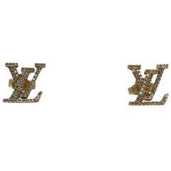 ルイヴィトン ピアス LV アイコニック ストラス メタル ゴールドカラー