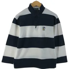 古着 ラルフローレン Ralph Lauren LAUREN ローレン ボーダー柄 ハーフジップスウェットシャツ トレーナー レディースM相当/eaa539516