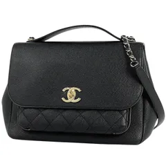 【在庫一掃】 シャネル CHANEL ココマーク チェーン ショルダーバッグ 2WAY ハンドバッグ マトラッセ ビジネスアフィニティ ショルダーバッグ キャビアスキン ブラック レディース 【中古】