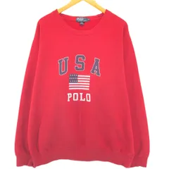 古着 ラルフローレン Ralph Lauren POLO by Ralph Lauren プリントスウェットシャツ トレーナー メンズXL相当/eaa550705