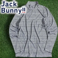 Jack Bunny!! by PEARLY GATES ジャックバニー パーリーゲイツ COOLMOTION UV ロゴボーダー柄 モックネック 長袖 カットソー シャツ ゴルフウェア 262-416653 ダークネイビー ▲010▼50905w06