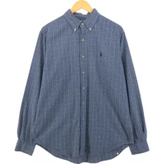 古着 ラルフローレン Ralph Lauren CLASSIC FIT 長袖 ボタンダウン ライトネルチェックシャツ メンズL相当/eaa548583