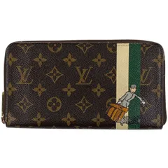 【在庫一掃】 ルイ・ヴィトン Louis Vuitton ジッピー オーガナイザー ベルボーイプリント ラウンドファスナー 長財布 モノグラム ブラウン マルチカラー M60035 レディース 【中古】