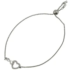 【在庫一掃】 スワロフスキー SWAROVSKI クリスタル インフィニティハート ブレスレット Hyperbola ジルコニア ブレスレット メタル シルバー レディース 【中古】