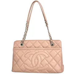 【在庫一掃】 シャネル CHANEL ココマーク チェーン トートバッグ マトラッセ ハンドバッグ トートバッグ キャビアスキン ピンク レディース 【中古】
