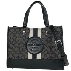 【在庫一掃】 コーチ COACH デンプシー キャリーオール シグネチャー 2WAY ショルダーバッグ ハンドバッグ トートバッグ キャンバス ブラック C8448 レディース 【中古】