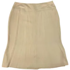 【在庫一掃】 シャネル CHANEL ココマーク フレアスカート 04P 膝丈 ボトムス スカート シルク ベージュ レディース 【中古】