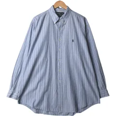 古着 ラルフローレン Ralph Lauren YARMOUTH 長袖 ボタンダウンストライプシャツ メンズXL相当/eaa574201