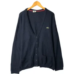 古着 ラコステ LACOSTE フレンチラコステ アクリル×ウールニットカーディガン フランス製 5 メンズL相当/eaa582291