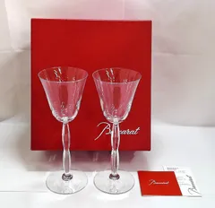 リMVR[宅80]0692 Baccarat バカラ オンド ワイングラス ペア 廃盤品 シャンパングラス グラス 中古保管品