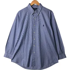 古着 ラルフローレン Ralph Lauren CUSTOM FIT 長袖 ボタンダウンストライプシャツ メンズXL相当/eaa584215