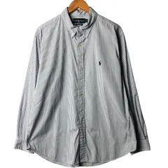 古着 ラルフローレン Ralph Lauren CLASSIC FIT 長袖 ボタンダウンストライプシャツ メンズXL相当/eaa586146