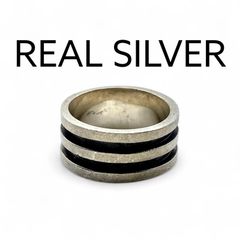 抜群の重厚感】ワイド シンプル Silver 925 刻印 90s Vintage Ring