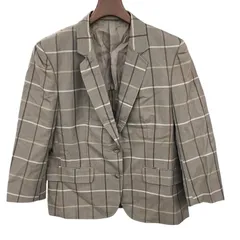 186005 Burberrys バーバリーズ テーラードジャケット ベージュ チェック柄 ウール