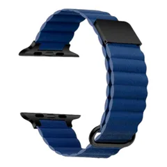 Apple Watch マグネット式  PUレザー バンド ミッドナイトブルー　590980384041