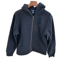 180053 Polo by Ralph Lauren ポロバイラルフローレン フルジップパーカー L ブラック コットン キッズ