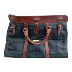 180053 POLO RALPH LAUREN ポロ・ラルフローレン ボストンバッグ グリーンチェック PVC/レザー