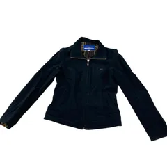 186005 BURBERRY BLUE LABEL バーバリーブルーレーベル ジャケット 36 ブラック 裏地ノバチェック レーヨン/コットン レディース