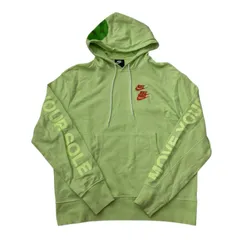 186001 現状品 NIKE ナイキ ワールドツアー　フード付きパーカー　XLサイズ ライムグリーン コットン/ポリエステル ユニセックス