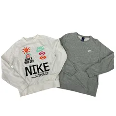 186001 現状品 NIKE ナイキ トップス　スウェット/トレーナー　L＆XLサイズ グレー・ホワイト ユニセックス 2点まとめ売り