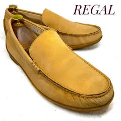 REGAL リーガル ヌバックレザー スリッポン モカシン Y543L 茶 ブラウン 24.5cm  革靴 ビジネスシューズ ドレス カジュアル 本革 本皮 メンズ