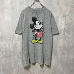 古着 used　Disney　ディズニー　Mickey Mouse　ミッキーマウス　半袖プリントTシャツ　グレー　オーバーサイズ
