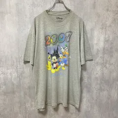 古着 used　Disney　ディズニー　ミッキー　半袖オフィシャルプリントTシャツ　グレー　レトロ　クルーネック　オーバーサイズ