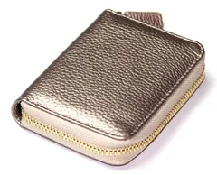 《期間限定SALE》《送料無料＆税込価格》《新品未使用》《数量限定》《特別価格》MOMO -モモ-！牛革カウハイド！アコーディオン方式！ジャバラ収納！男女兼用！カード大量収納！コイン＆コンパクトウォレット　AN-3174　シャンパンゴールド