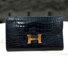 エルメス コンスタンスロング アリゲーター ブルートンペット G金具 