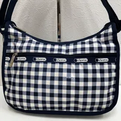 8477　LeSportsac レスポートサック　レスポートサック　ショルダーバッグ　クラシックホーボー　ギンガムチェック　ネイビー　紺　レディース　軽量　カジュアル　シンプル