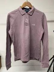 RALPH LAUREN 刺繍ポニー ラガーシャツ パープル L US古着