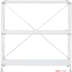 E1205◆未使用 無印良品 MUJI スチールユニットシェルフ・スチール棚セット・ワイド・小・ライトグレー 家具 幅86×奥行41×高さ83cm 02999117