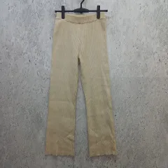 FREAKS STORE フリークスストアリブニットパンツ リブ編みデザイン ウエストゴム キレイめ ライトベージュ Sサイズ ◯□