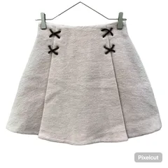 MN4  SNIDEL スナイデル　ミニ スカート ボックスプリーツ 秋冬 起毛  ウエストゴム S ピンク 2000002171232