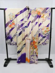 ◇KWF073 振袖 紫色 正絹 古着 アンティーク 結婚式 卒業式 成人式 初詣