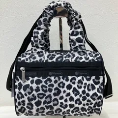 8555　LeSportsac レスポートサック　GH EVERYDAY SM SATCHEL　ニュートラルレオパード　ブラック　黒　グレー　レオパード　豹柄　アニマル柄　ヒョウ柄　ギャザーハンドル　フリルハンドル　ショルダーバッグ　ハンドバッグ　レディース