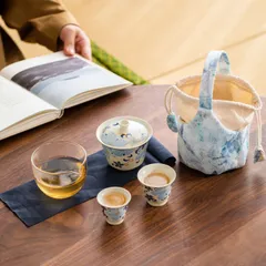 【新品未使用】旅行茶器セット快客杯一壺二杯携帯用工夫茶器陶磁器キャンプ屋外茶器