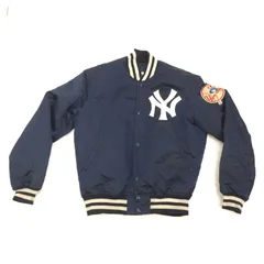 MLB Starter NEW YORK YANKEES ニューヨーク ヤンキース ナイロン スタジアムジャケット スタジャン スターター社 ネイビー アウター サテン ボンバージャケット