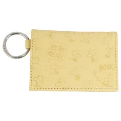 【メール便】スヌーピー 定期入れ 型押し2つ折りパスケース ウッドストック YE ピーナッツ マリモクラフト オープンパスケース ICカードケース キャラクター グッズ 