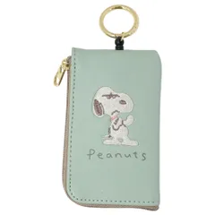 【メール便】スヌーピー キーケース＆定期入れ リール付きキー＆パスポーチ 刺繍 GR ピーナッツ マリモクラフト ICカードケース 鍵ケース パスケース キャラクター グッズ 