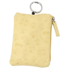 【メール便】スヌーピー 小銭入れ＆定期入れ リール付きパスポーチ ウッドストック YE ピーナッツ マリモクラフト キー＆パスポーチ ICカードケース キャラクター グッズ 