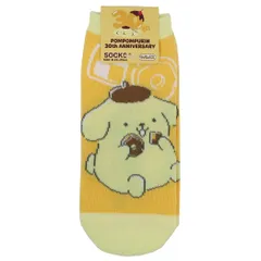 【メール便】ポムポムプリン 女性用靴下 レディースソックス おやつ サンリオ スモールプラネット キャラックス 大人向け キャラクター グッズ 