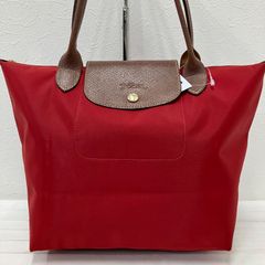 ○947 LONGCHAMP ロンシャン プリアージュ トートバッグ レッド系