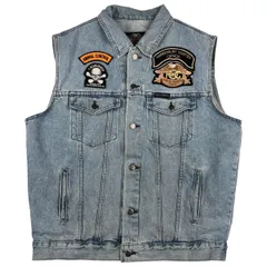 古着 ハーレーダビッドソン Harley-Davidson カスタム デニムベスト カナダ製 メンズL相当/eaa609770