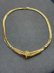 D【ヴィンテージ】クリスチャンディオール Christian Dior ネックレス アクセサリー　メッキ　ゴールド