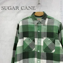 Sugar Cane ネルシャツ チェック柄 フランネルシャツ MEDIUM グリーン メンズ ファッション