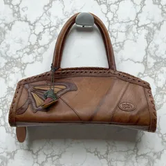 イビサ 　IBIZA　編込み ハンドバッグ 皮革 レザー　ブラウン