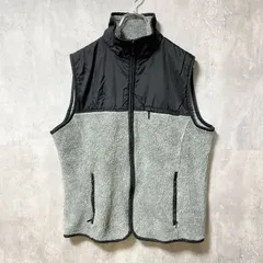 古着 used　90s　OLD GAP オールドギャップ　ボアフリースベスト　バイカラー　グレー　黒　ブラック　XL