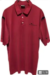NIKE　ポロシャツ　半袖　古着　赤　ゴルフシャツ　XL ドライフィット ナイキ