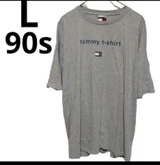 TOMMY JEANS グレー 半袖Tシャツ　古着　90s　ヴィンテージ L